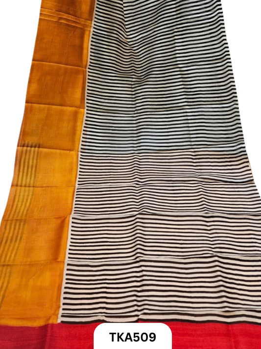 Murshidabad Silk Block Printing Saree