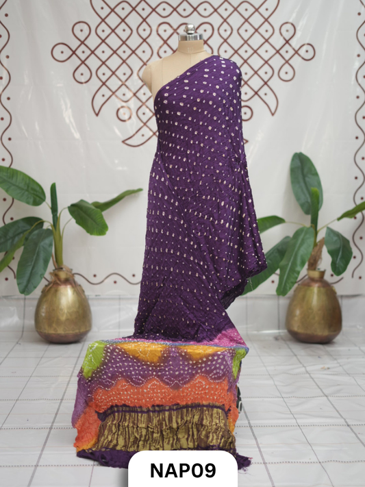 Multi Pallu Bandhani Saree