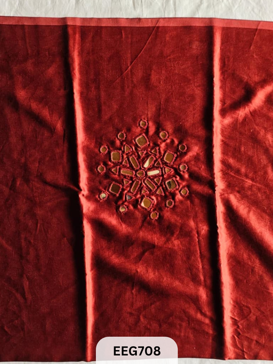 MASHRU MIRROR WORK UNSTITCHED BLOUSE  PIECE