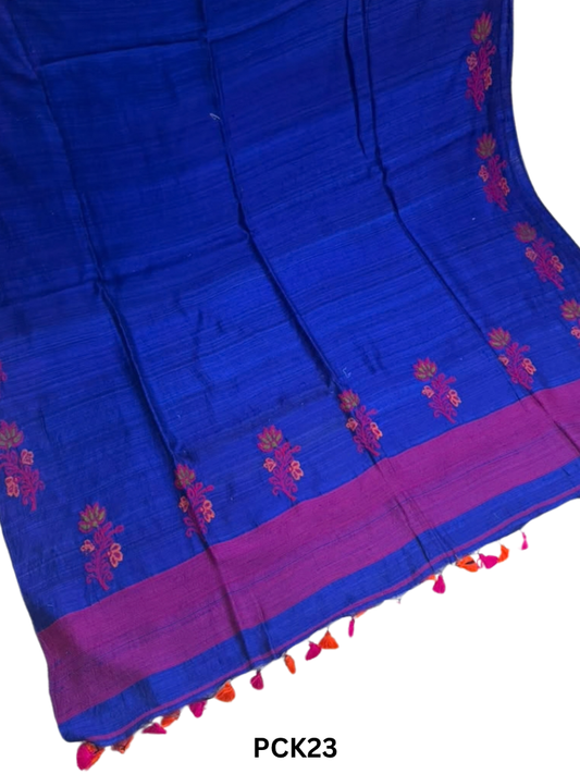Pure Handloom Matka Handweaving Jamdani Motifs  Saree