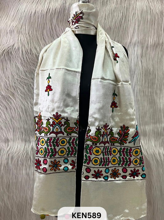 MUSHRU HAND AARI WORK STOLE