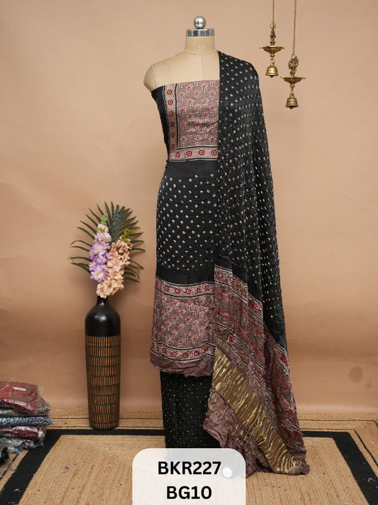 BANDHANI AJRAKH WITH LAGDI PATTA | SALWAR SUIT
