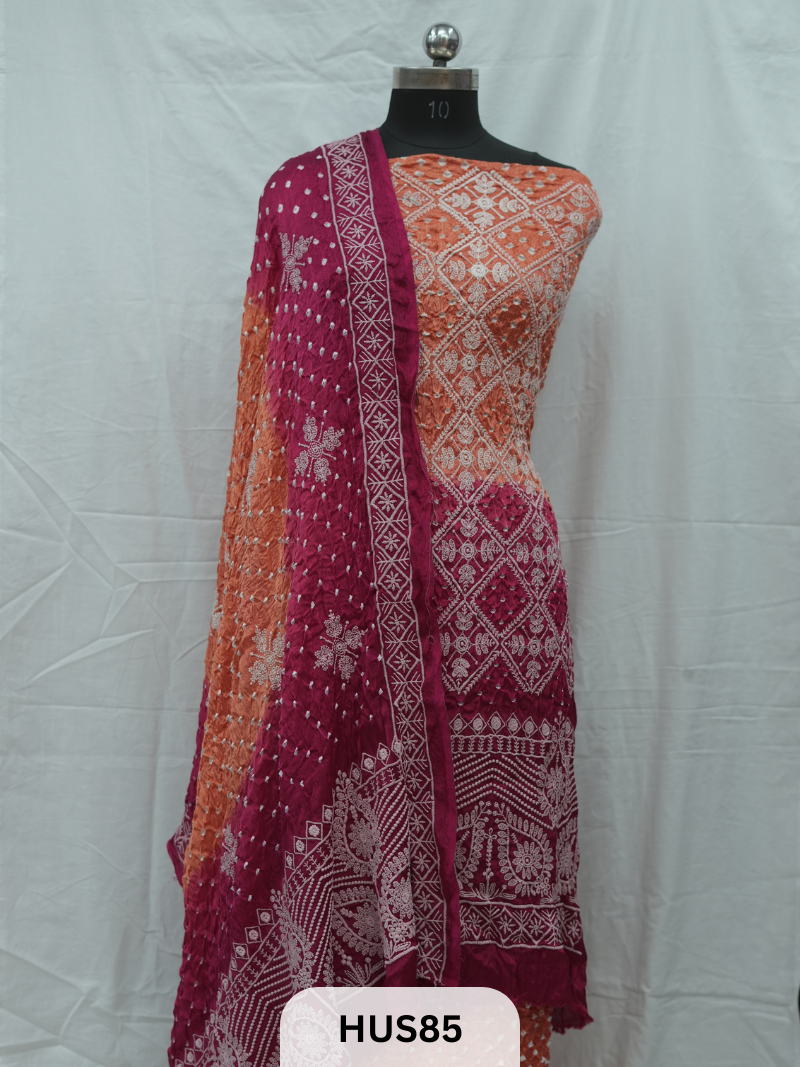 LUCKNOWI CHIKANKARI -3 PCS SALWAR SUIT - MODAL