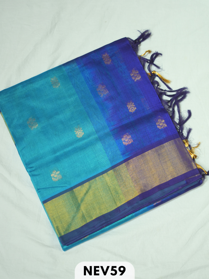 TISSUE BORDER WITH BODY BUTTA SILK COTTON SAREE