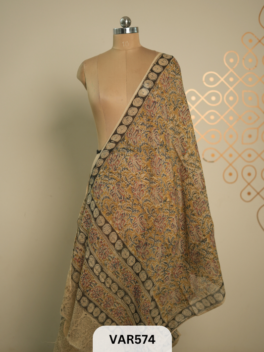 kalamkari cotton border duppatta + shipping