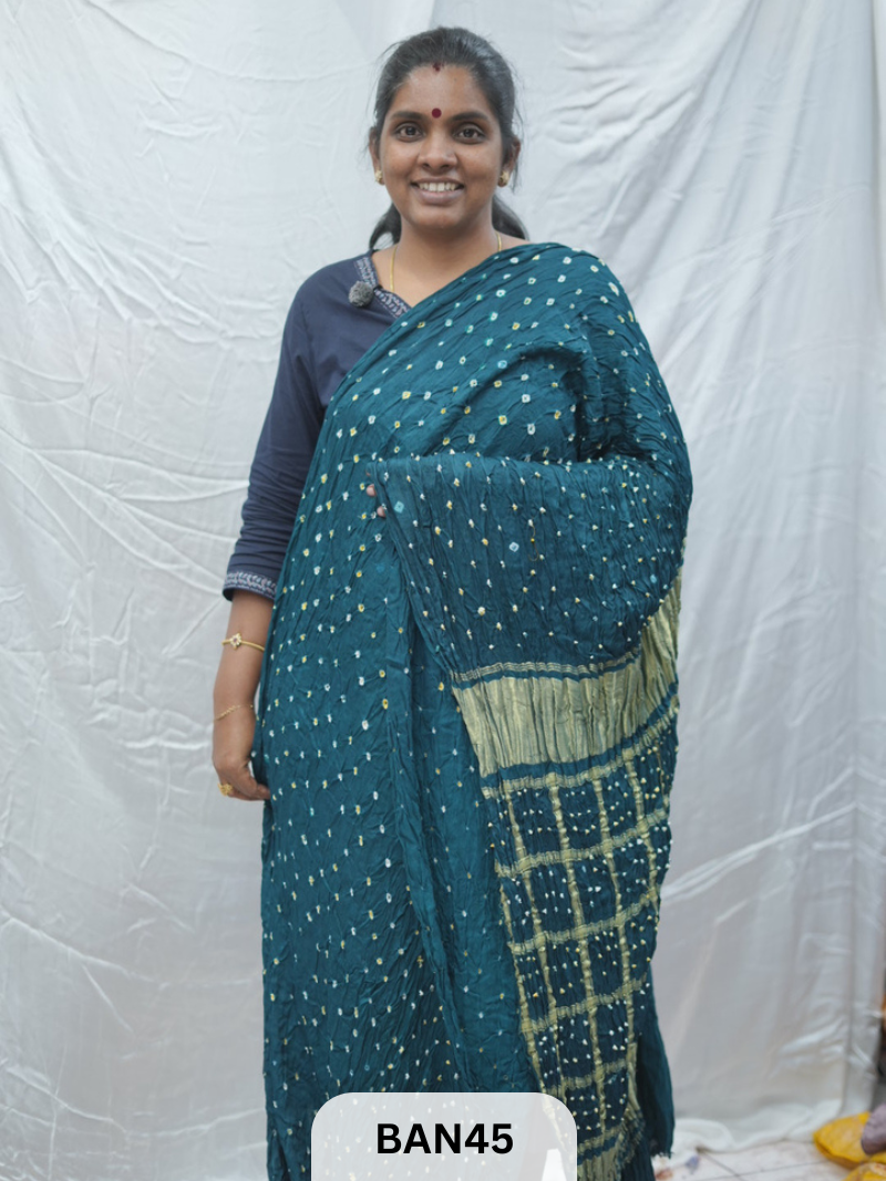 SEMI GAJI BANDHANI GHARCHOLA PALLU