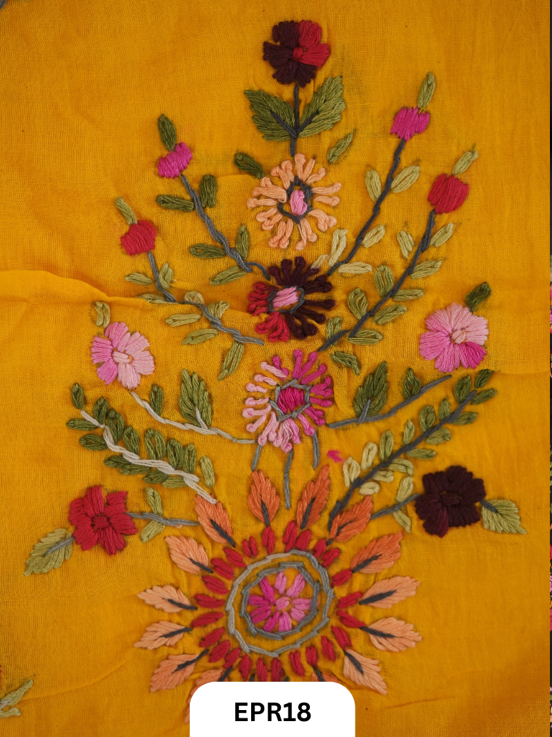 Mul Cotton Tie & Die With Bullion Stitch Saree