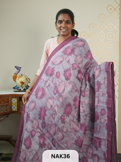 LINEN PENKALAMKARI SAREE