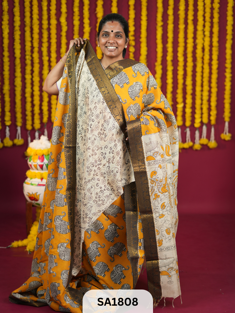 Kalamkari Chennuri Silk saree