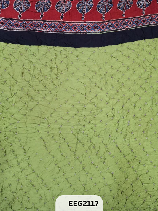 MODAL AJRAKH PRINT WITH BANDHEJ RUNNING FABRIC-1MTR