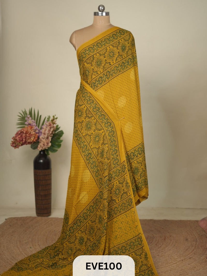 CHINON CHIFFON AJRAKH HANDBLOCK
