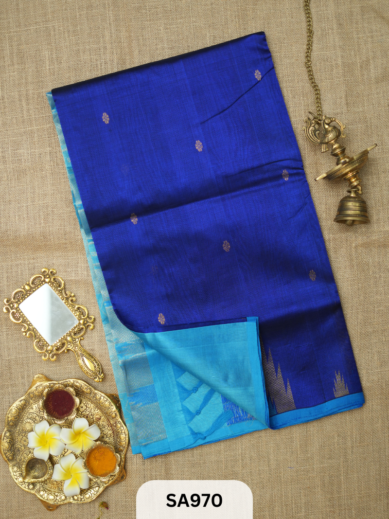 PURE HANDLOOM SILK COTTON SAREE | TEMPLE BORDER