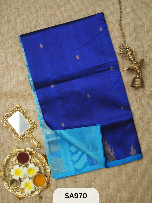PURE HANDLOOM SILK COTTON SAREE | TEMPLE BORDER