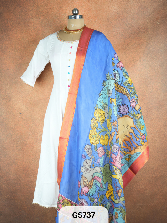 Pen Kalamkari Dupatta (Dupatta only)