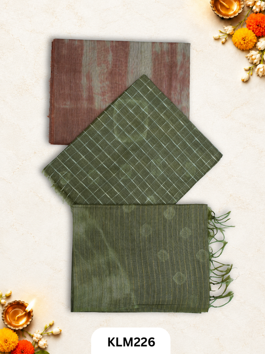 Semi Tussar Salwar Unstitched 3Pc Set