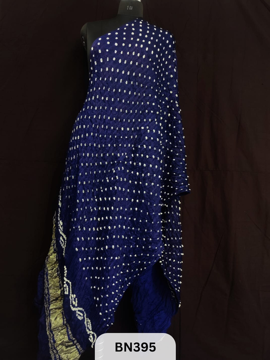 Bandhani with lagidi patta Dupatta