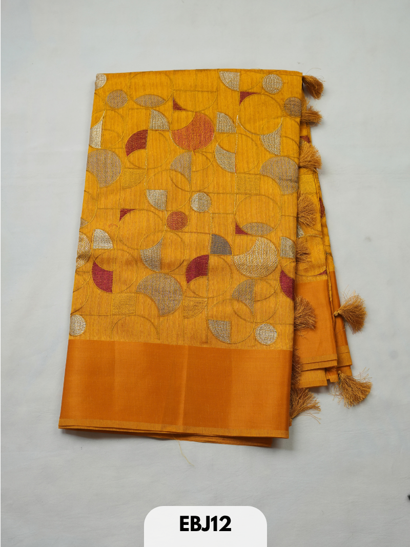 Pure tussar embroidery design saree