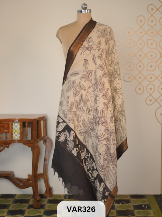 KALAMKARI CHENNURI SILK DUPPATTA