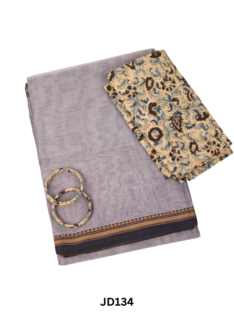NARAYANAPET SAREE WITH KALAMKARI BLOUSE