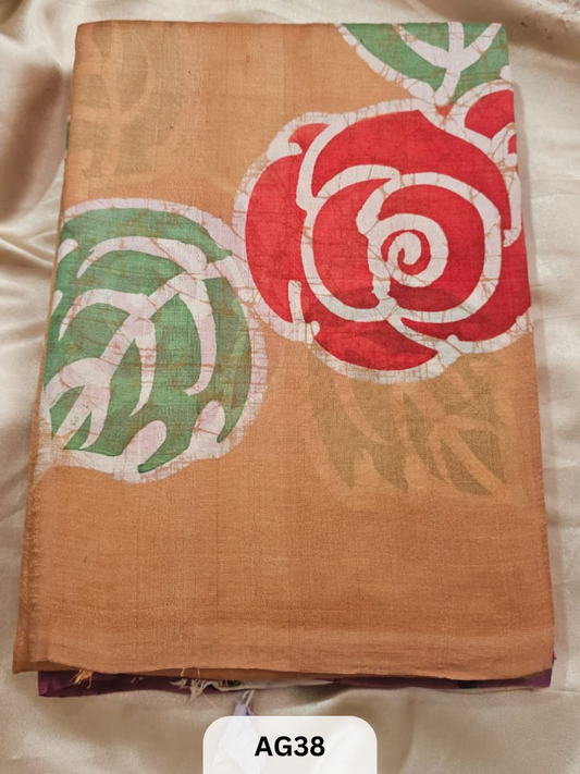MURSHIDABAD HAND PAINTED SILK SAREE
