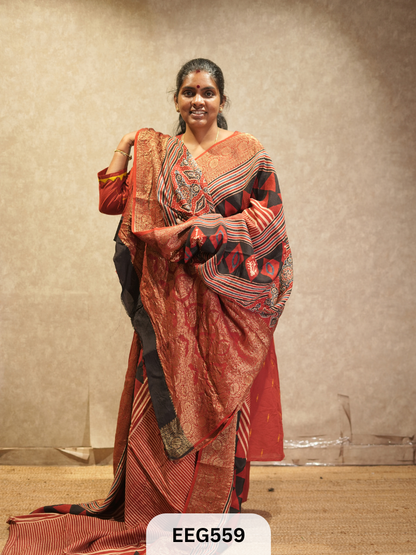 AJRAKH DOLA SILK SAREE