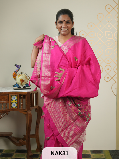 VISCOSE HAND EMBROIDERED SAREE