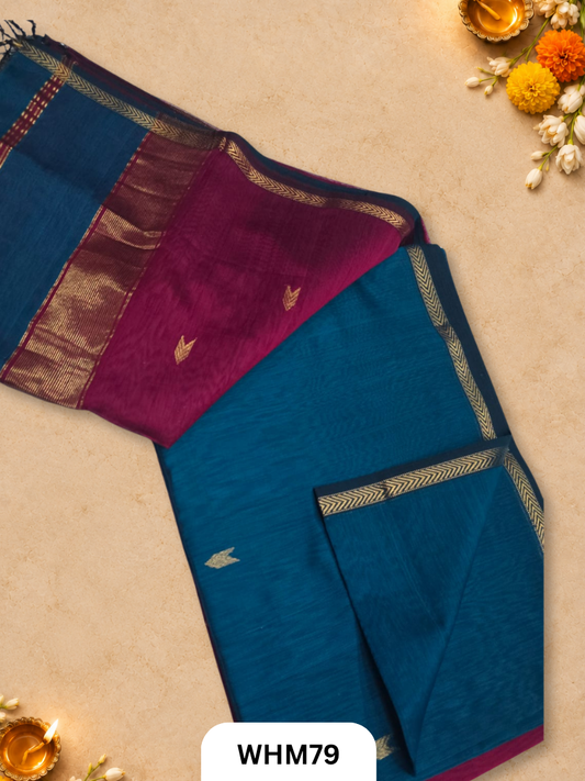 Maheshwari Handloom Small Border Butti Saree