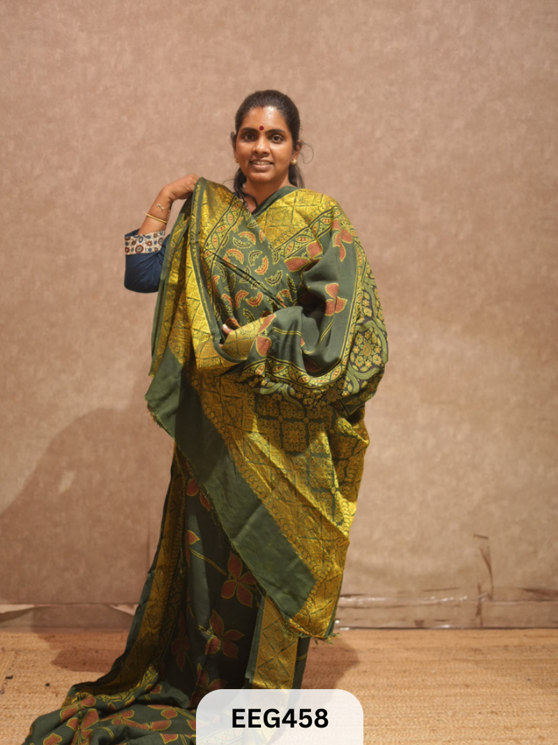 AJRAKH DOLA SILK SAREE