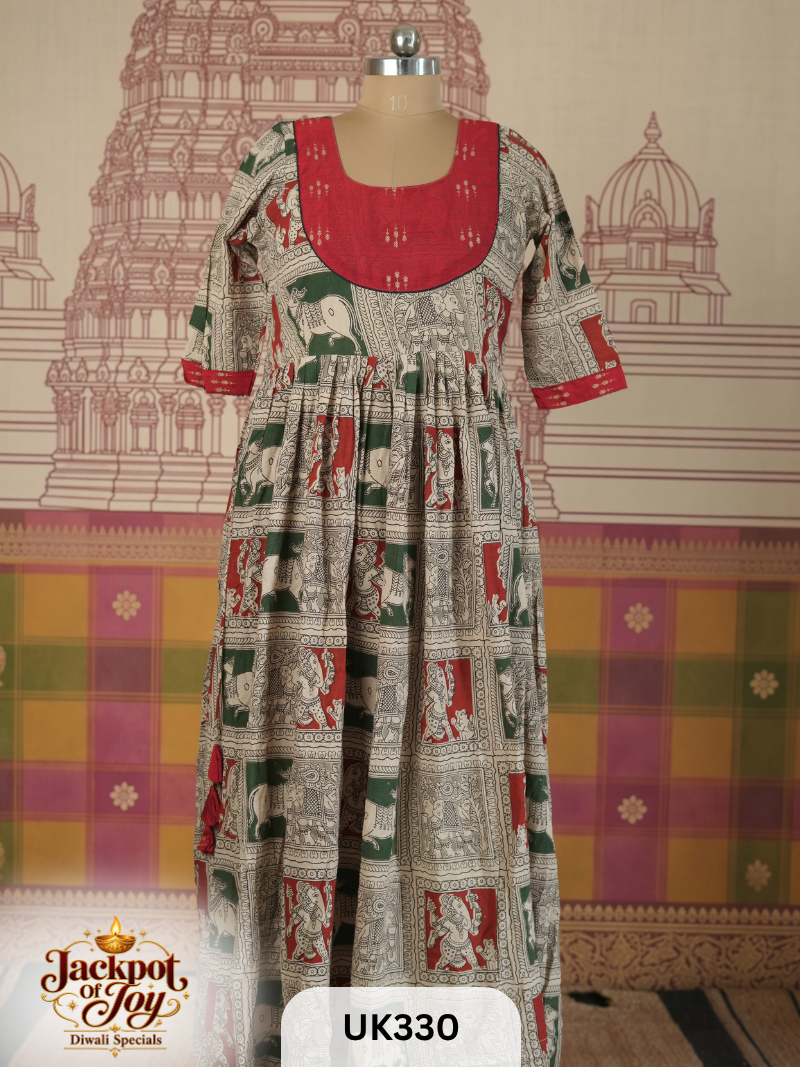 Kalamkari Anarkali Gown