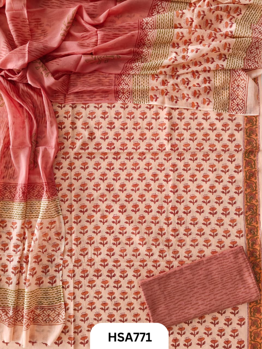 Exclusive Sanganer Handblock Print Salwar Suit 3pcs