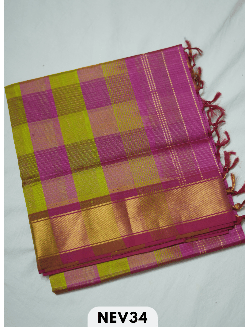 PALUM PAZHAMUM BIG CHECKS SILK COTTON SAREE
