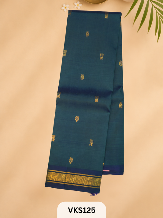 PURE KANCHIPURAM SILK SAREE WITH ONE SIDE BORDER