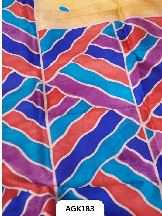 Murshidabad Silk 4Ply Hand Printing Work