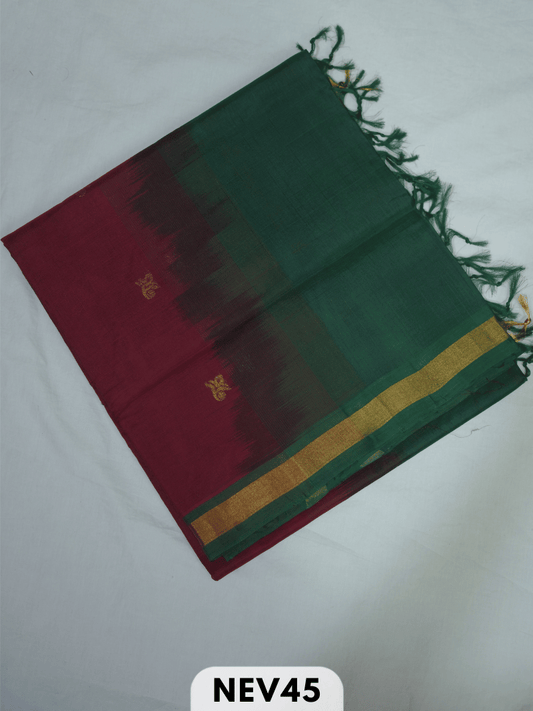 SMALL BORDER WITH BODY BUTTA SILK COTTON SAREE