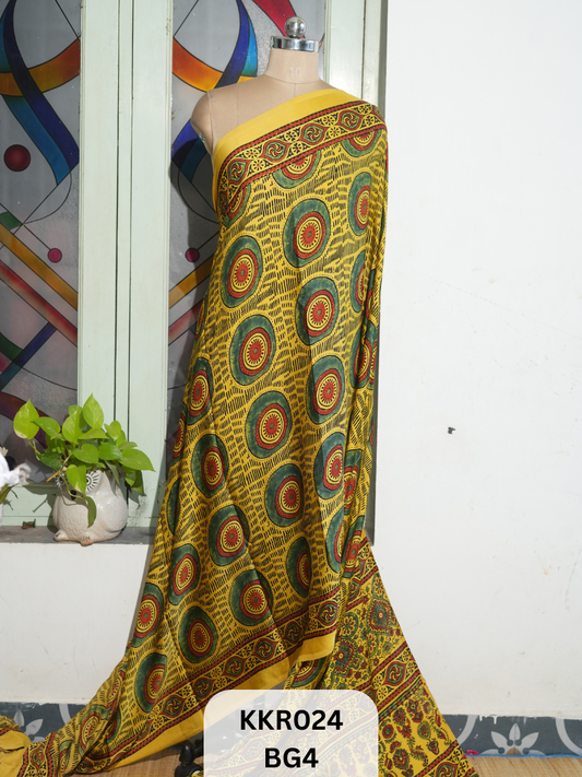 AJRAKH MODAL SAREE | BLOCK PRINT
