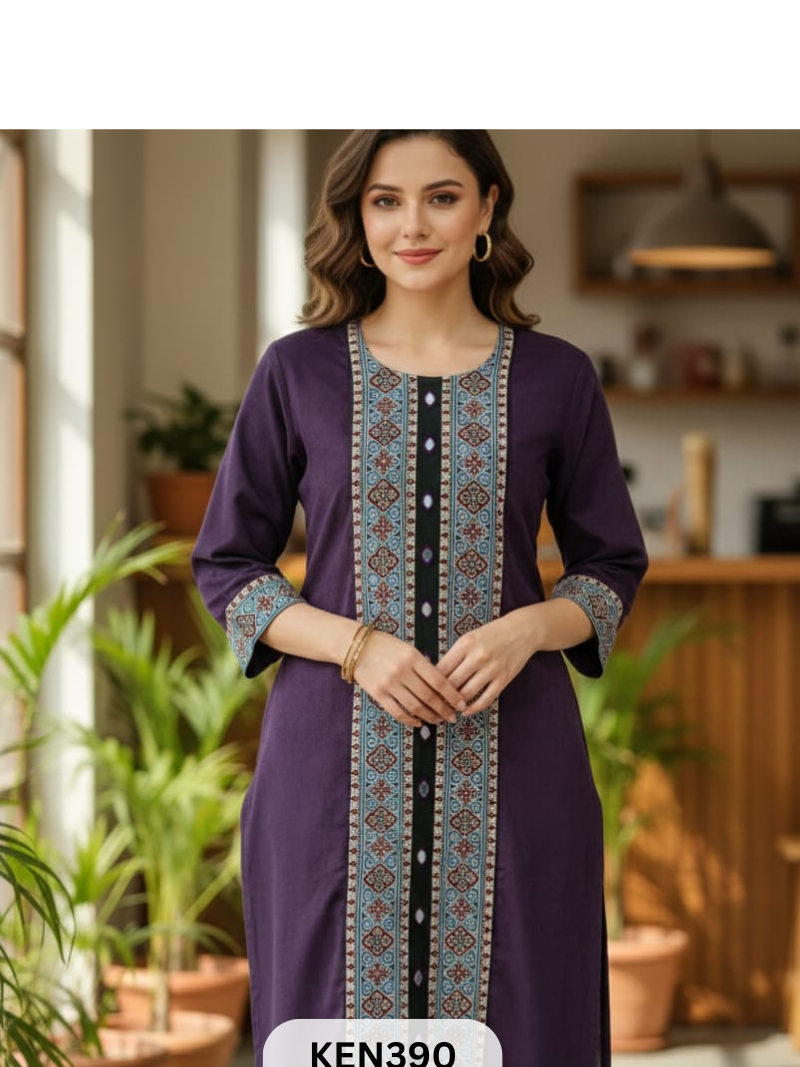 MASHRU PANEL & MIRROR WORK KURTI