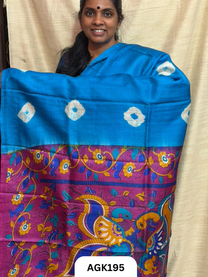 Gaachi by Nethi Tassar – Hand Block & Screen Print Saree with Blouse Piece
