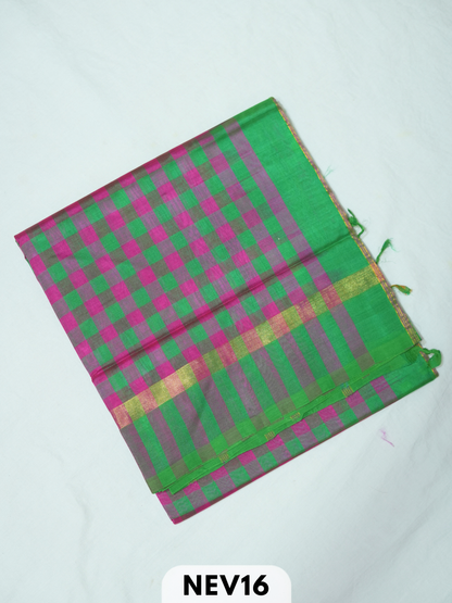 PALUM PAZHAMUM CHECKS SILK COTTON SAREE