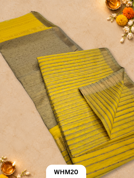 Maheshwari Handloom Jutte Pallu Line Saree