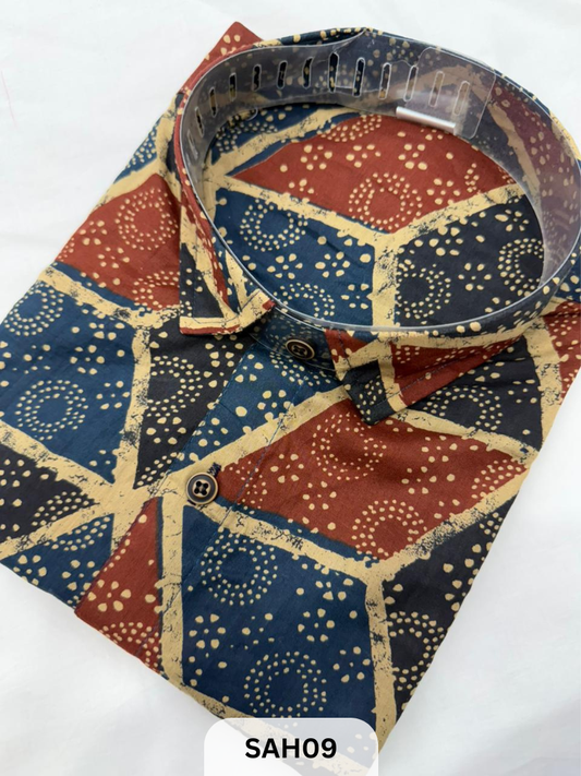 PRINTED MENS HALF SLEEVES SHIRTS WITH SINGLE POCKET