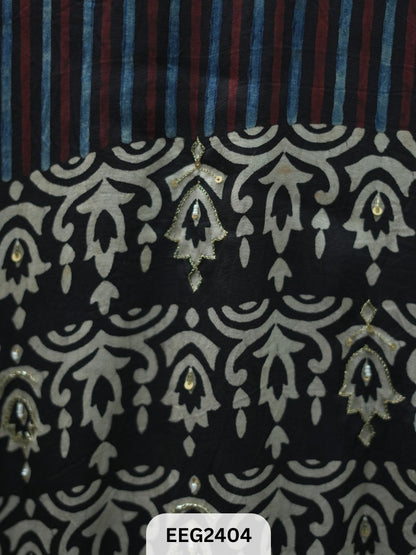 MODAL AJRAKH PRINT KHUFTAN WITH KHATLI WORK