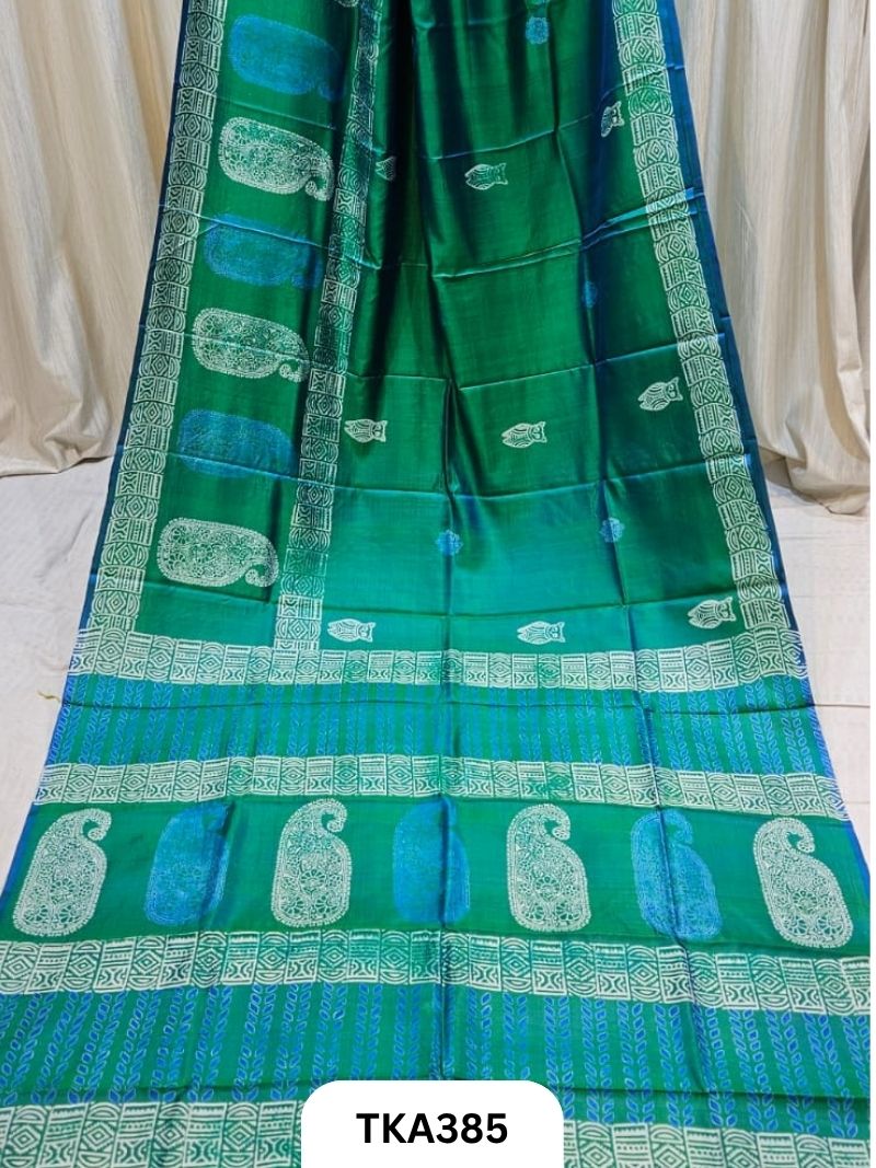 Murshidabad Silk Hand Painted Saree