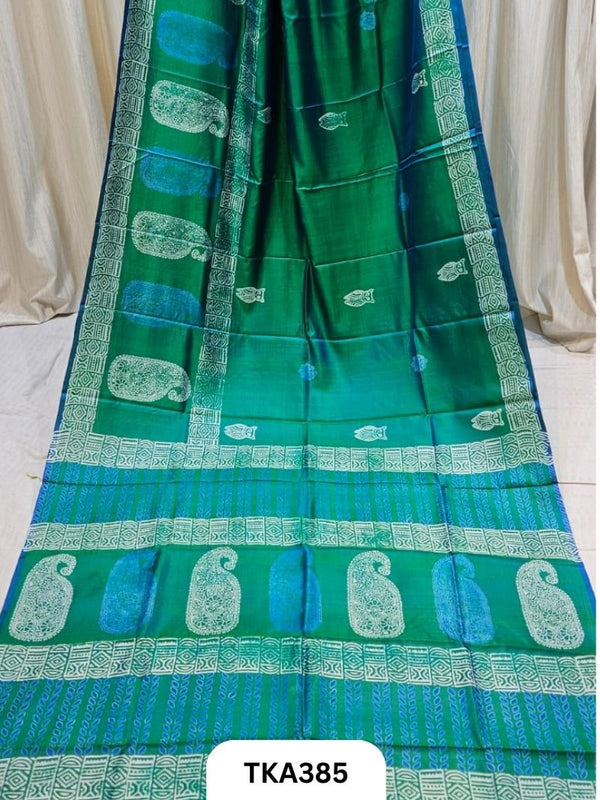Murshidabad Silk Hand Painted Saree