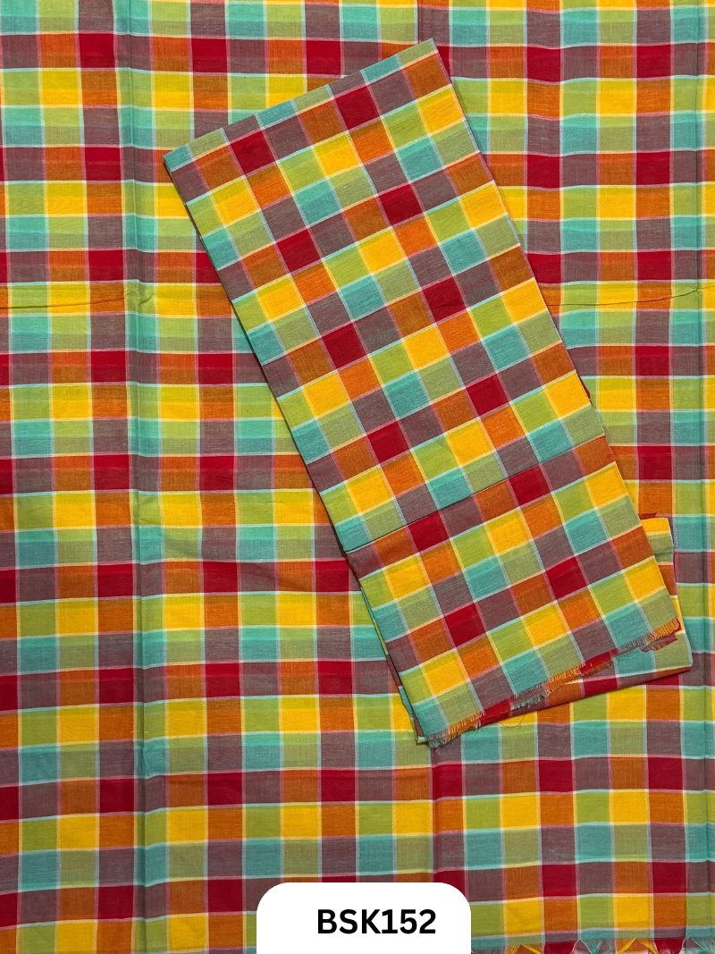Mul Cotton Checks Top Duppata -2.5Mtr