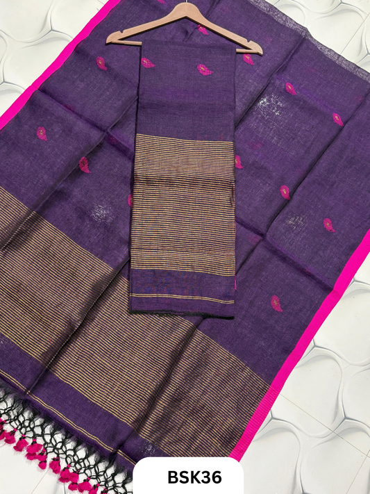 Pure Linen  Handloom Salwar  Top 2.7 mtr  Duppata 2.5 mtr