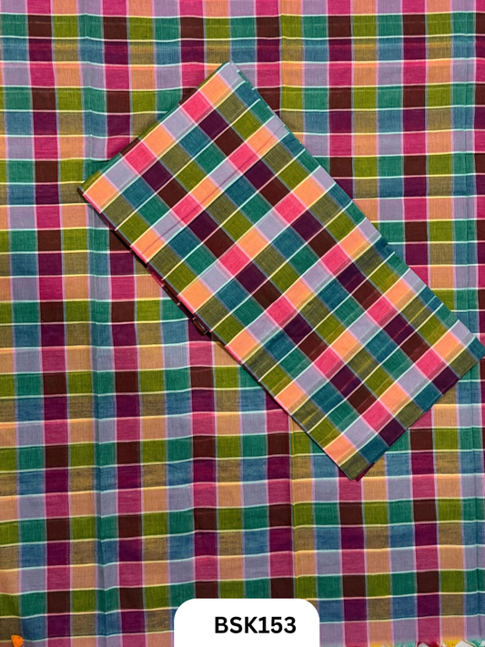 Mul Cotton Checks Top Duppata -2.5Mtr