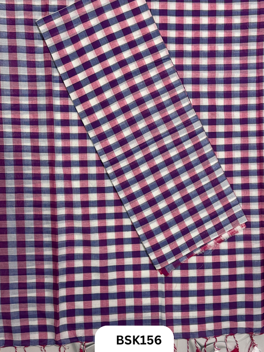 Mul Cotton Checks Top Duppata -2.5Mtr