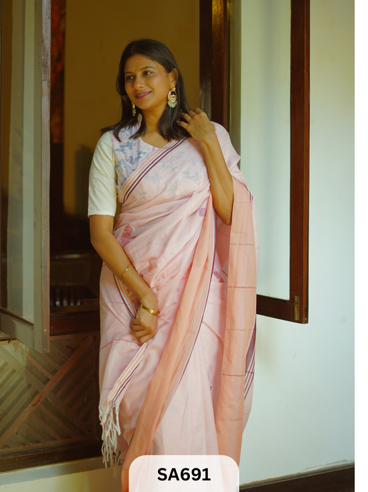Authentic Handloom Saree | Rosy Pink