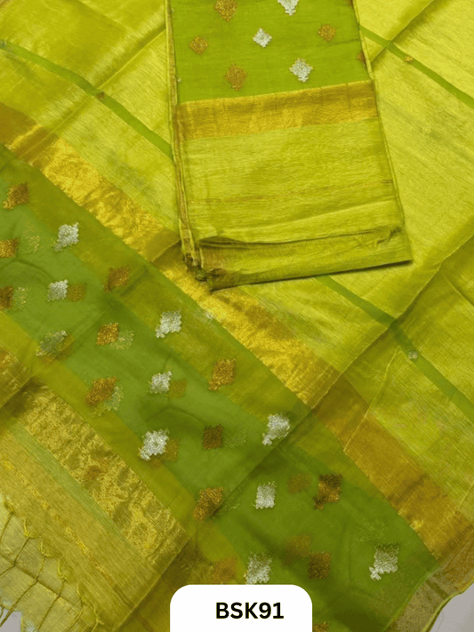 Premium Pure Handloom Linen Silk Salwar  Top 2.7 mtr  Duppata 2.5 mtr