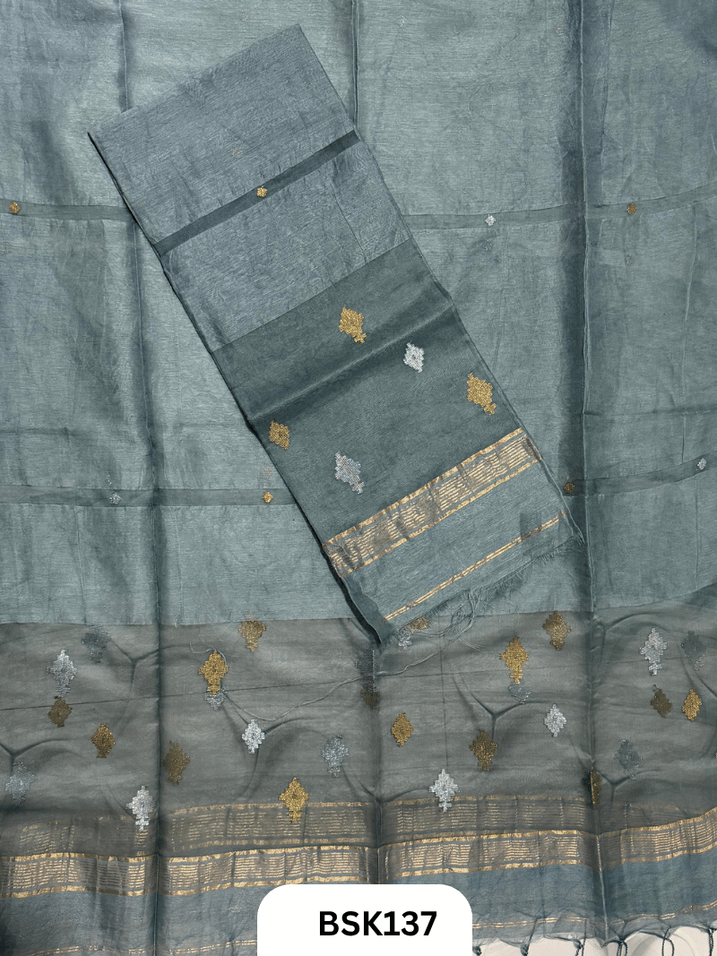 Premium Pure Handloom Linen Silk Salwar  Top 2.7 mtr  Duppata 2.5 mtr